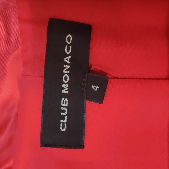 Club Monaco Silky Satin Red Trench Light midlength Coat - Picture 2 of 6